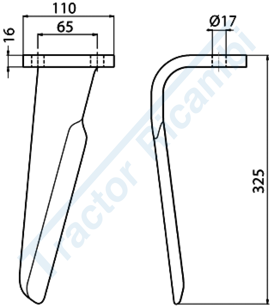 Dente per erpici rotativi - Pesante