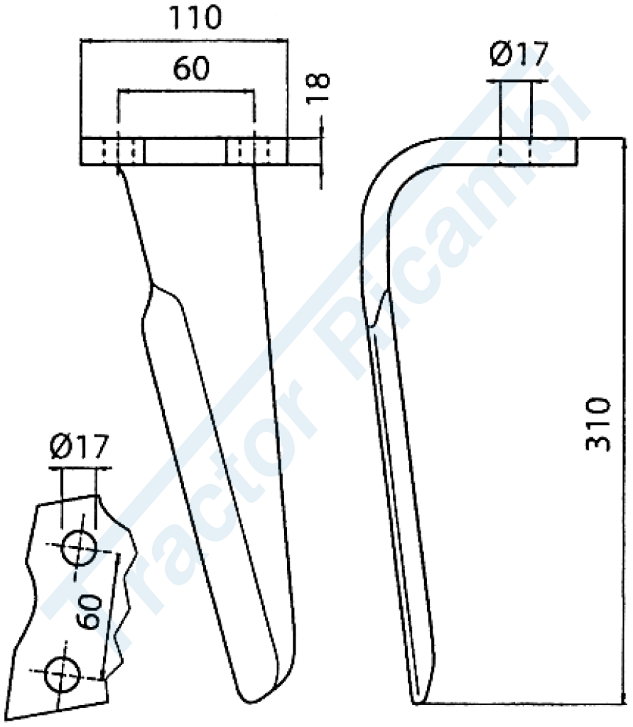 Dente per erpici rotativi - RH