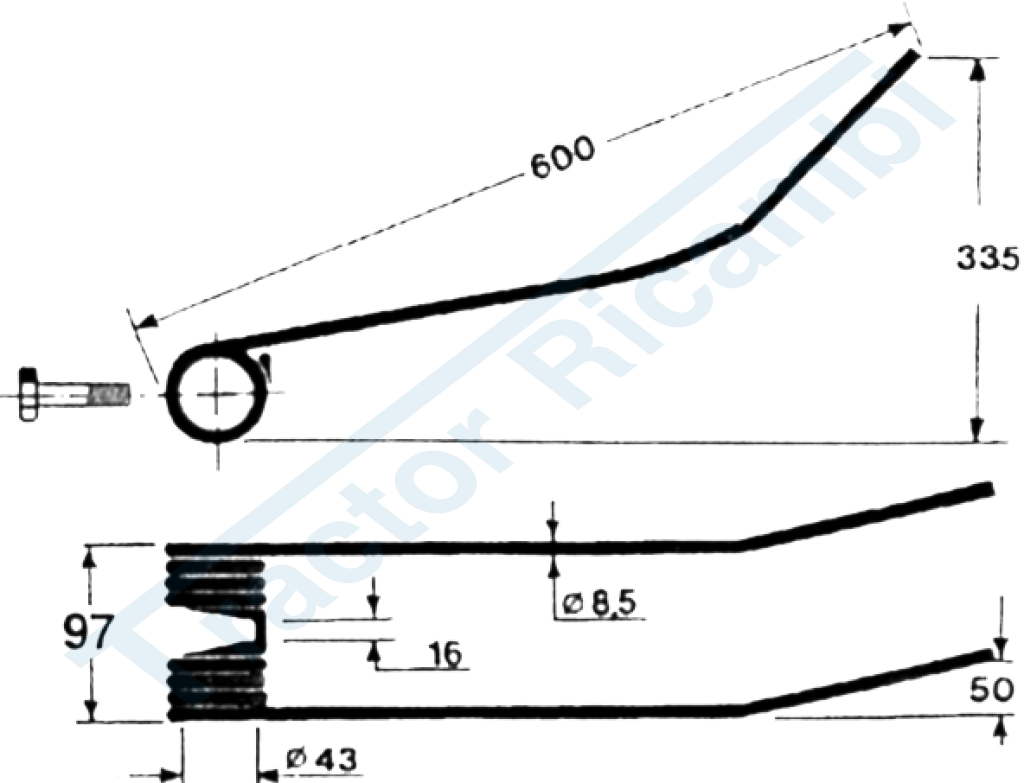 Rotary swather spring