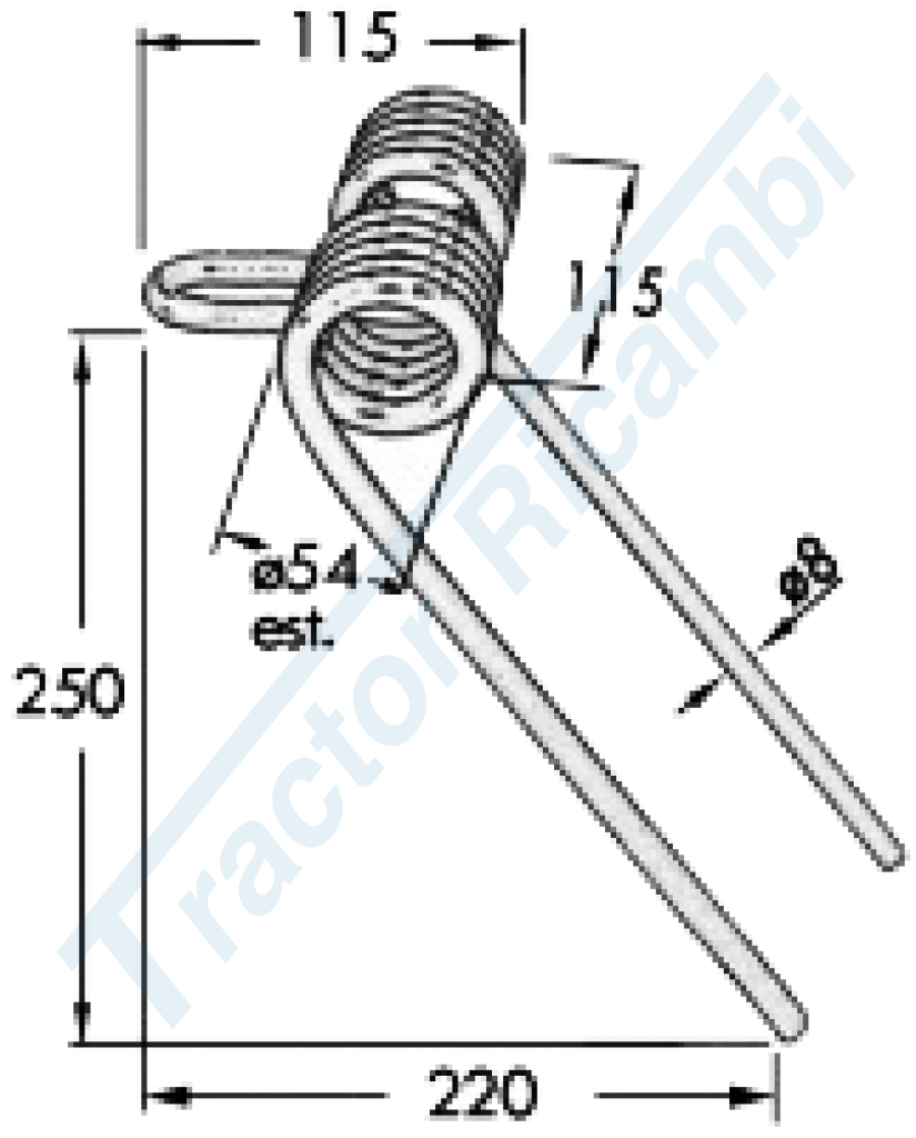 Rear tine for seed drill - various manufacturers