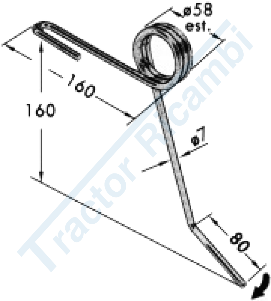 Rear tine for seed drill - various manufacturers