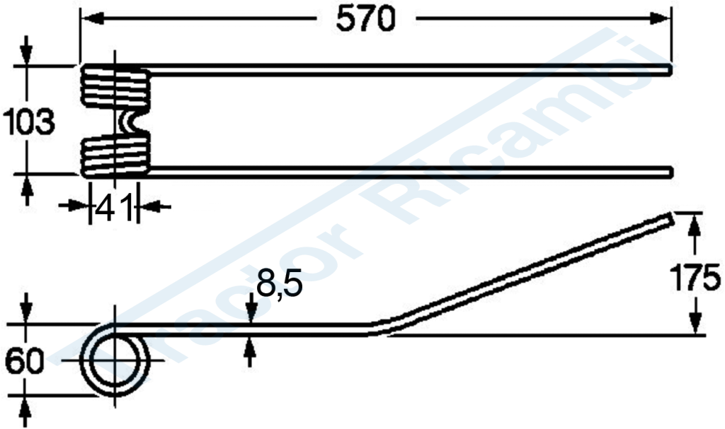 Rotary swather spring