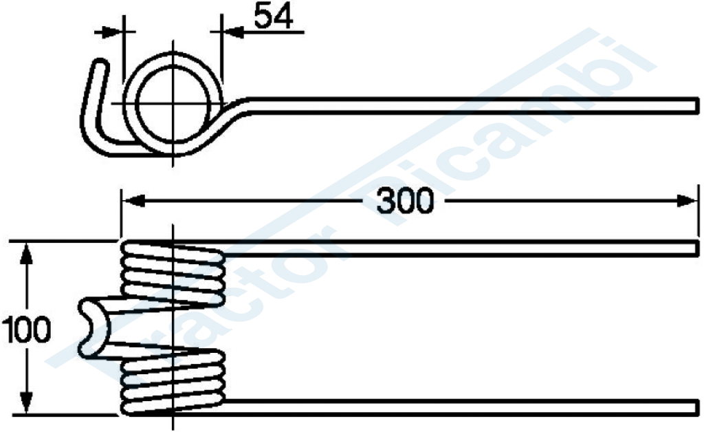 Molla per ranghinatore a cinghia/catena