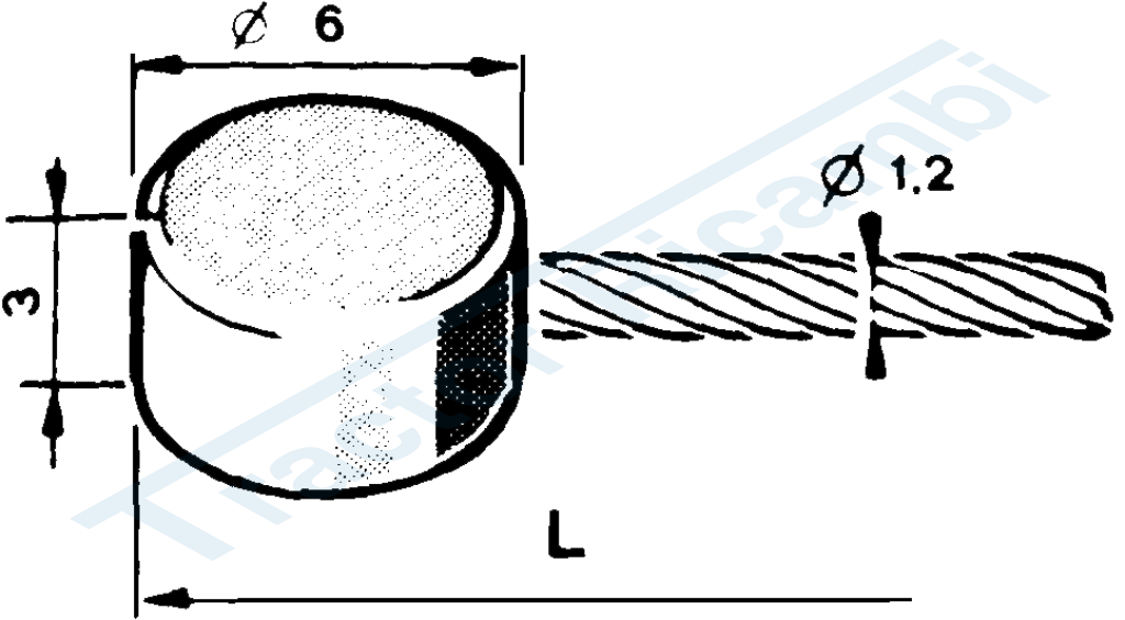 Cavo acceleratore con testa piatta Ø 6x3
