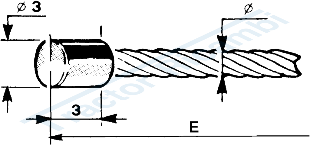 Throttle cable with cylindrical head Ø 3x3