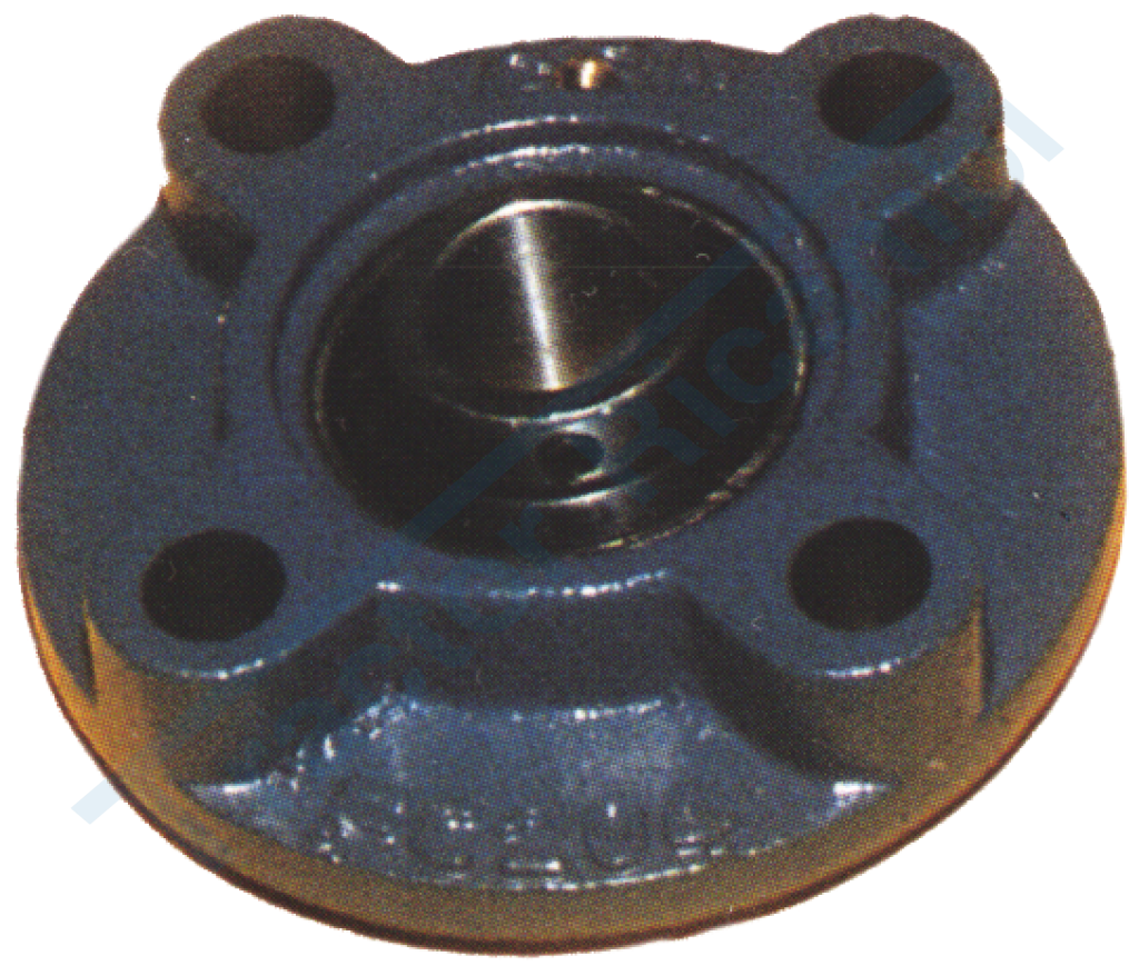 Selfaligning bearing support with round flange