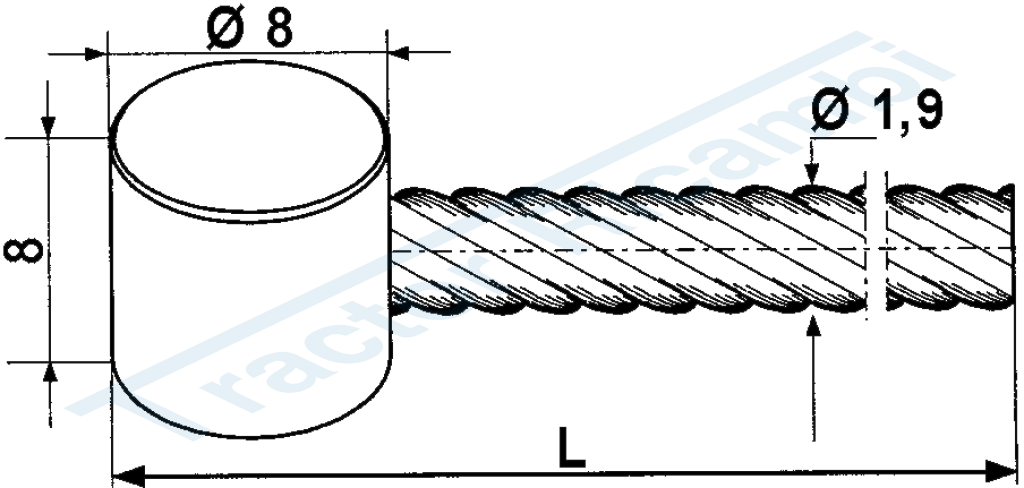 Cavo con barilotto Ø 8x8