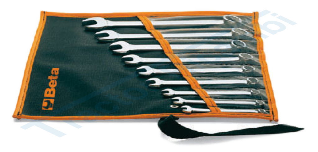 Serie di 9 chiavi combinate in busta di tela