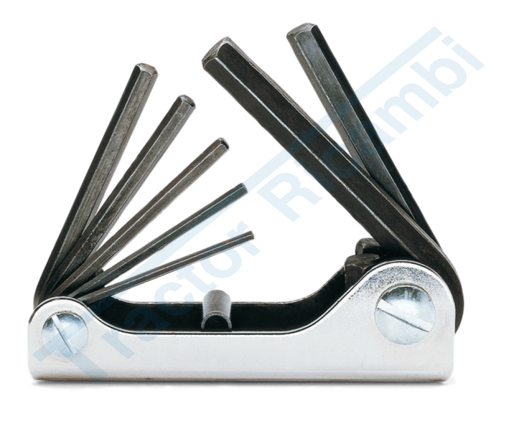 Set of 7 offset key wrenches burnished