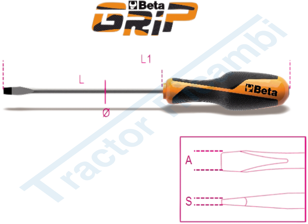 Giravite per viti a testa con intaglio - Beta GRIP