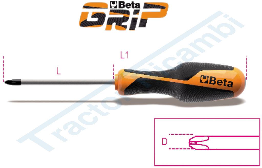 Screwdriver for cross-head Phillips® screws - Beta GRIP