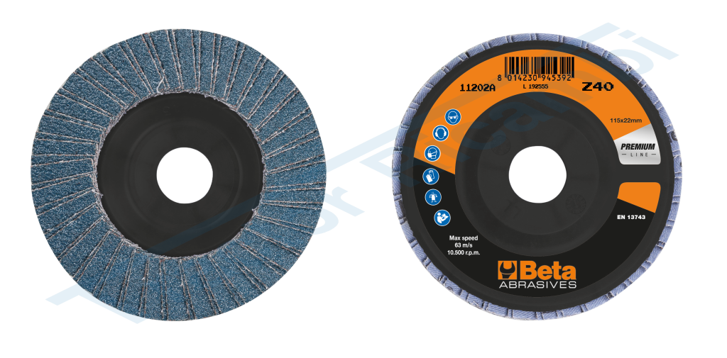 Double lamella disc with zirconium cloth