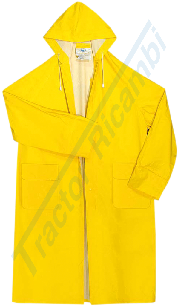 IMPERMEABILE LUNGO GIALLO BISPALMATO PVC - POLIESTERE - PVC