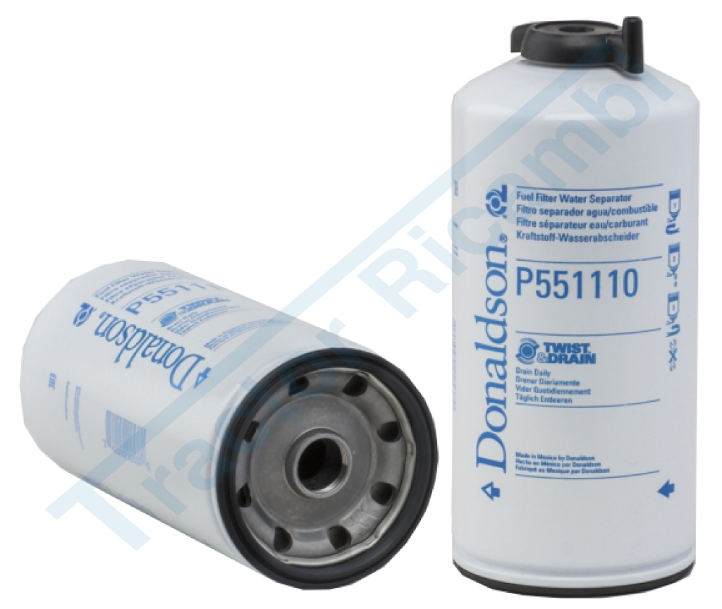 Fuel Filter, Water Separator Spin-On Twist&Drain