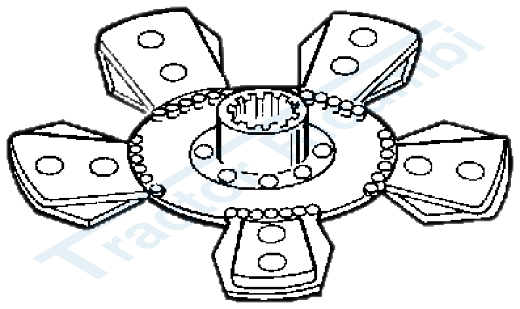 Central cerametallic plate with 5 vanes Ø 280 sintered 40x35EV - Z.14