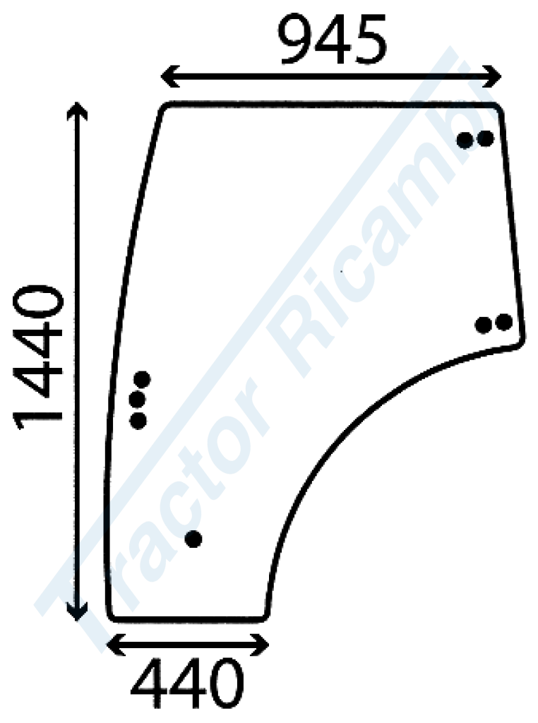 VETRO PORTIERA SX LANDINI SERIE REX NEW