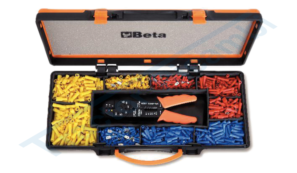 Crimping pliers, light series, with assortment of 450 terminals