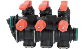 Group of manual valves with calibrated returns