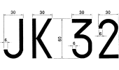 NUMBERS AND LETTRES ADHESIVES FOR PLATES AND REPLACED - TEMPORARY PANELS