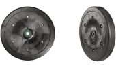 Wheel with plastic rim