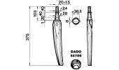 Tine for power harrows - Conical