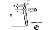 Tine for power harrows - Conical