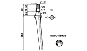 Tine for power harrows - Conical