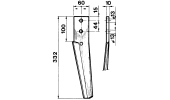 Dente per erpici rotativi