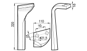 Dente per erpici rotativi