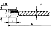 Throttle cable with cylindrical head Ø 3x3