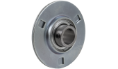 Bearing support with rounde sheet metal flange