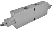 Double-acting overcenter valve for descent control