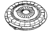 Single-plate clutch with diaphragm springs